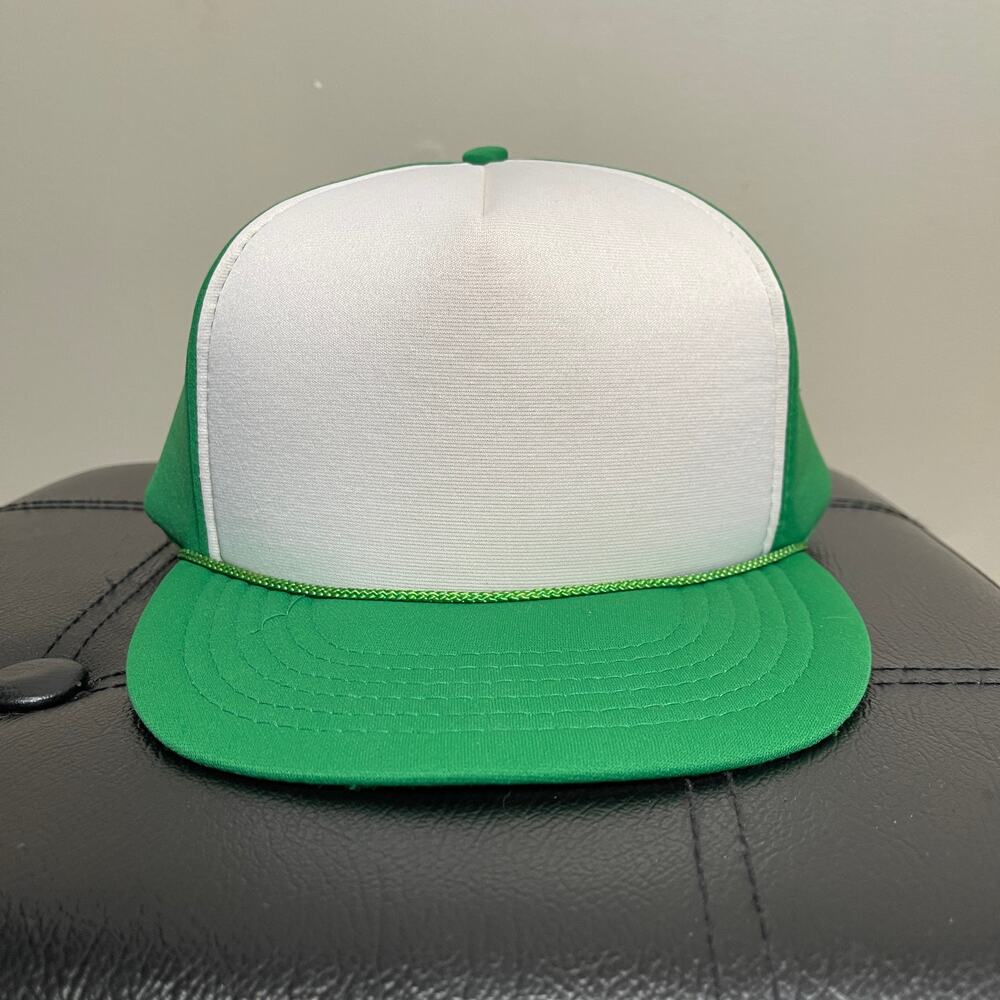 Baseball Cap Two Tone Snap Back Polyester Green W… - image 1